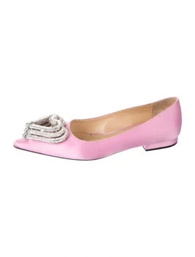 Pre-owned Mach&mach Satin Ballet Flats In Pink/purple