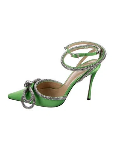 Pre-owned Mach&mach Satin Bow Accents Pumps In Multi