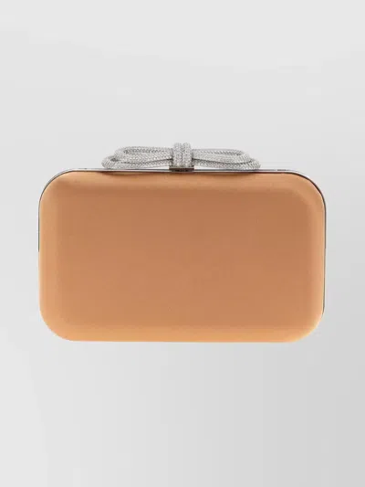 Mach&mach Satin Clutch With Double Bow Detail In Orange