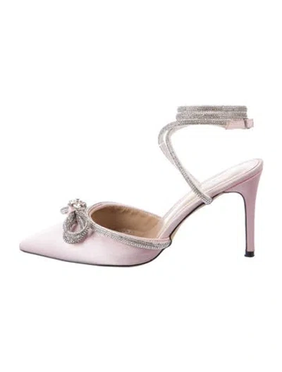Pre-owned Mach&mach Satin Crystal Embellishments Pumps In Pink