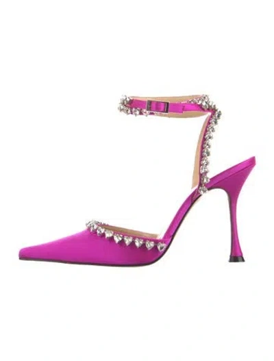 Pre-owned Mach&mach Satin D'orsay Pumps In Pink