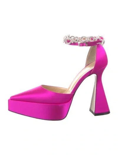 Pre-owned Mach&mach Satin D'orsay Pumps W/ Tags In Pink