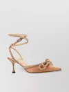 Mach&mach Satin Pumps With Pointed Toe And Embellished Bow