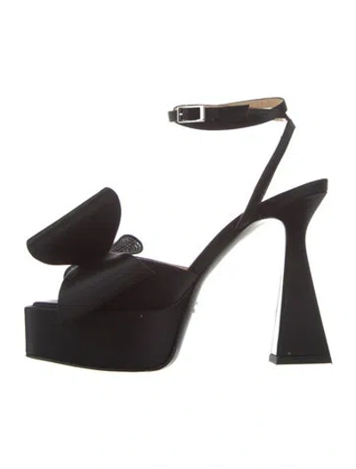 Pre-owned Mach&mach Satin Sandals In Black