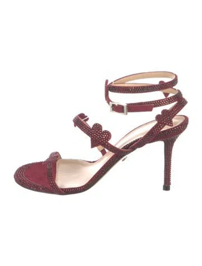 Pre-owned Mach&mach Satin Sandals In Red