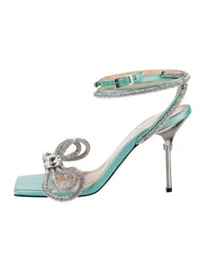 Pre-owned Mach&mach Satin Sandals In Silver