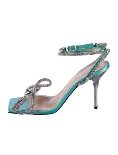 Pre-owned Mach&mach Satin Sandals In Silver