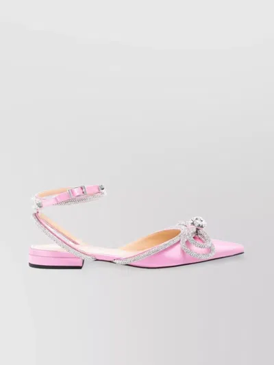 MACH&MACH SATIN SLINGBACK BALLET FLATS WITH DOUBLE BOW