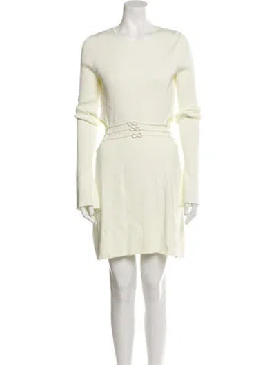 Pre-owned Mach&mach Scoop Neck Mini Dress In Yellow