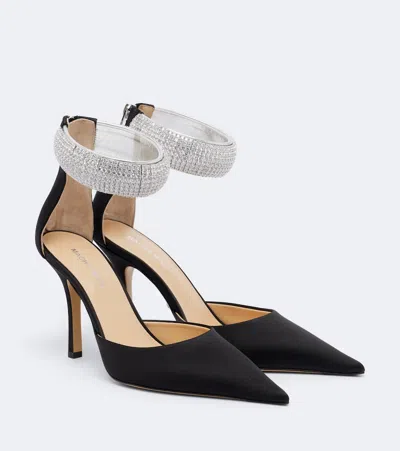 Mach&mach She's A Lady Embellished Satin Pumps In Black