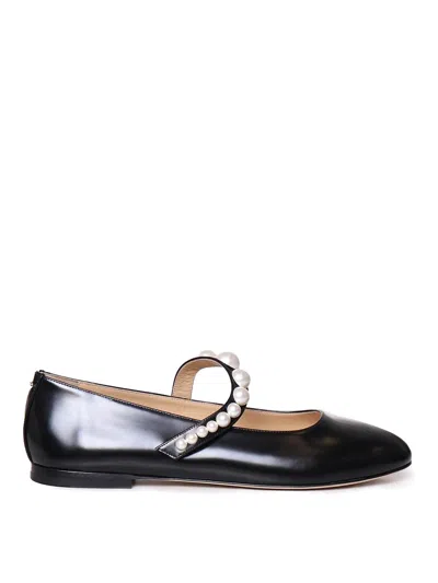 Mach&mach Shiny Calfskin Ballet Flats In Black
