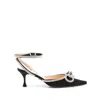 Mach&mach Double Bow 65 Silk Pumps In Black