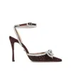 Mach&mach Double Bow 110 Embellished Pumps In Burgundy