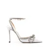 Mach&mach 110mm Triple Heart Satin Pumps In White