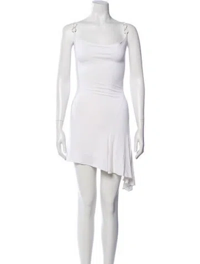 Pre-owned Mach&mach Silk Knee-length Dress In White