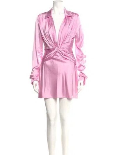 Pre-owned Mach&mach Silk Mini Dress In Purple