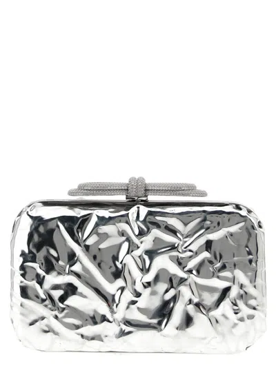 MACH&MACH SILVER DOUBLE BOW CLUTCH