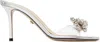 Mach&mach Silver Stud Bow Mules In Transparent Silver