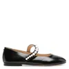 Mach&mach Sirene Faux-pearl Embellished Ballerina Flats In Black