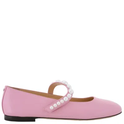 MACH&MACH SIRENE FAUX-PEARL EMBELLISHED BALLERINA FLATS