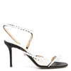 Mach&mach Sirene Pearly Stud Satin Strappy Sandals
