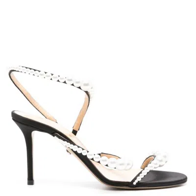 Mach&mach Sirene Strappy Pearl Sandals In Black
