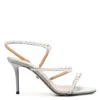 Mach&mach Sirene Strappy Pearl Sandals In Silver