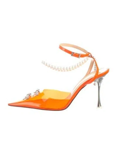 Pre-owned Mach&mach Slingback Pumps In Orange