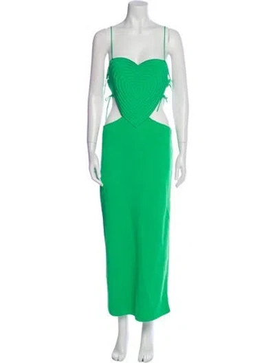 Pre-owned Mach&mach Square Neckline Long Dress W/ Tags In Green