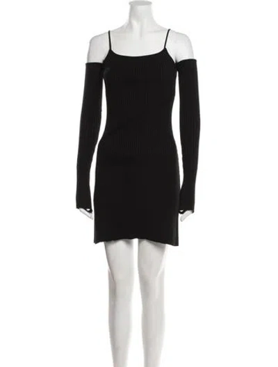 Pre-owned Mach&mach Square Neckline Mini Dress In Black
