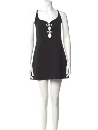 Pre-owned Mach&mach Square Neckline Mini Dress In Black