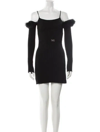 Pre-owned Mach&mach Square Neckline Mini Dress In Black