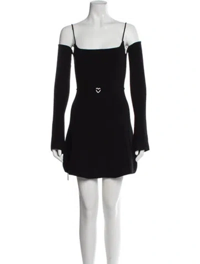 Pre-owned Mach&mach Square Neckline Mini Dress In Black