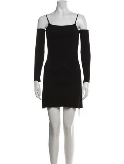 Pre-owned Mach&mach Square Neckline Mini Dress In Black