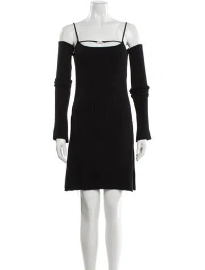 Pre-owned Mach&mach Square Neckline Mini Dress W/ Tags In Black
