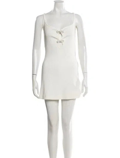 Pre-owned Mach&mach Square Neckline Mini Dress W/ Tags In Neutral