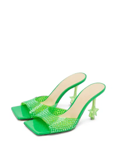 Pre-owned Mach&mach Star Crystal-embellished Sandals In Green