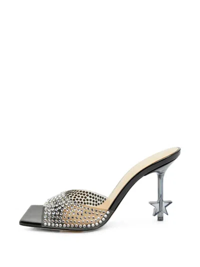 Pre-owned Mach&mach Star Crystal-embellished Sandals In White