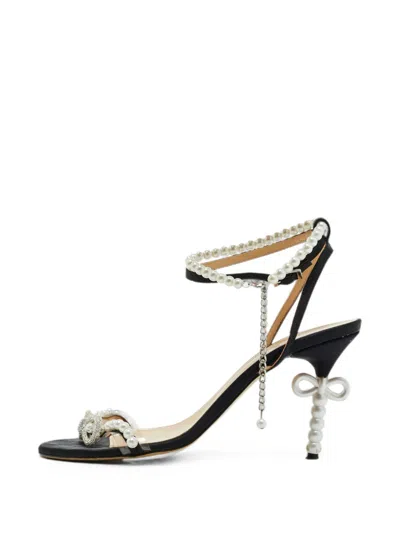 Pre-owned Mach&mach Star Faux Pearl Sandals In Black