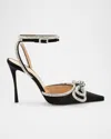 Mach&mach Stass Double Bow Ankle-strap Pumps In Black