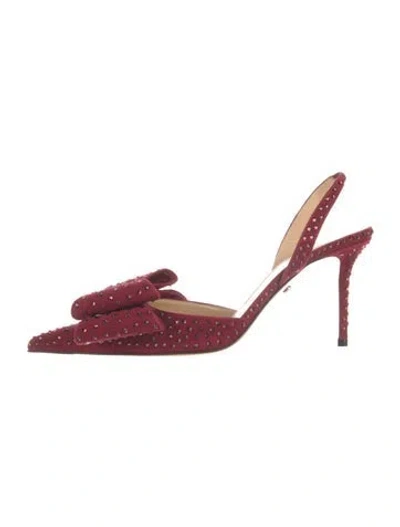 Pre-owned Mach&mach Suede Slingback Pumps In Red