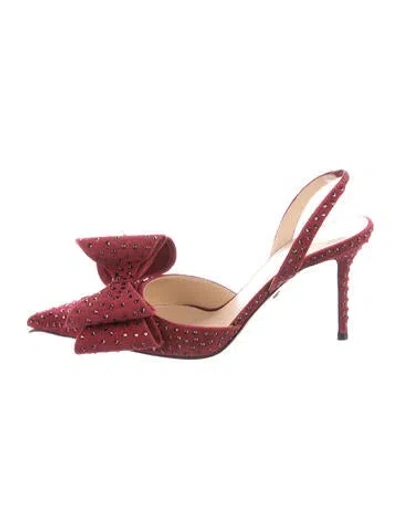 Pre-owned Mach&mach Suede Slingback Pumps In Red