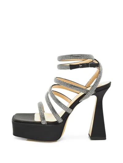 Pre-owned Mach&mach Sydney Heeled Sandals In Black
