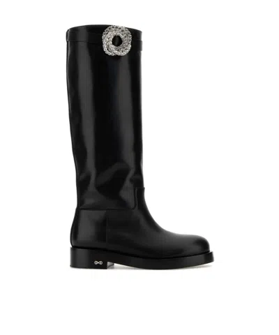 MACH&MACH MACH  MACH GALAXY REAR ZIPPED KNEE-LENGTH BOOTS