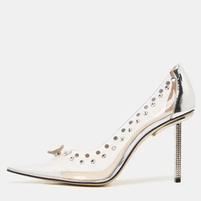 Pre-owned Mach&mach Transparent Pvc And Leather Diamond Dreams Pumps Size 39.5