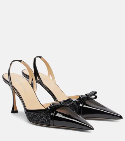 Mach&mach Triangle 85 Leather Slingback Pumps In Black