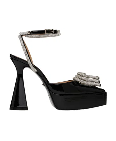 Mach&mach Triple Heart High Heels With Thick Soles In Black