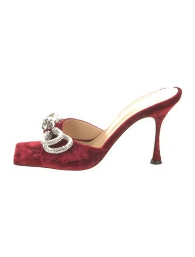 Pre-owned Mach&mach Velvet Slides In Red