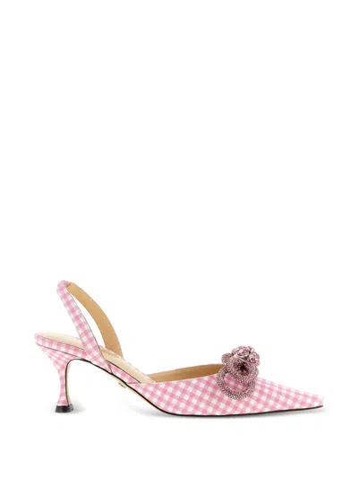 Mach&mach Slingback Pumps Double Bow Kitten Heel In Pink