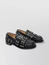 Mach&mach Vintage Buckle Belt Loafers With Stud Detail In Black